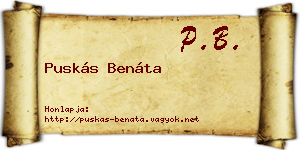 Puskás Benáta névjegykártya